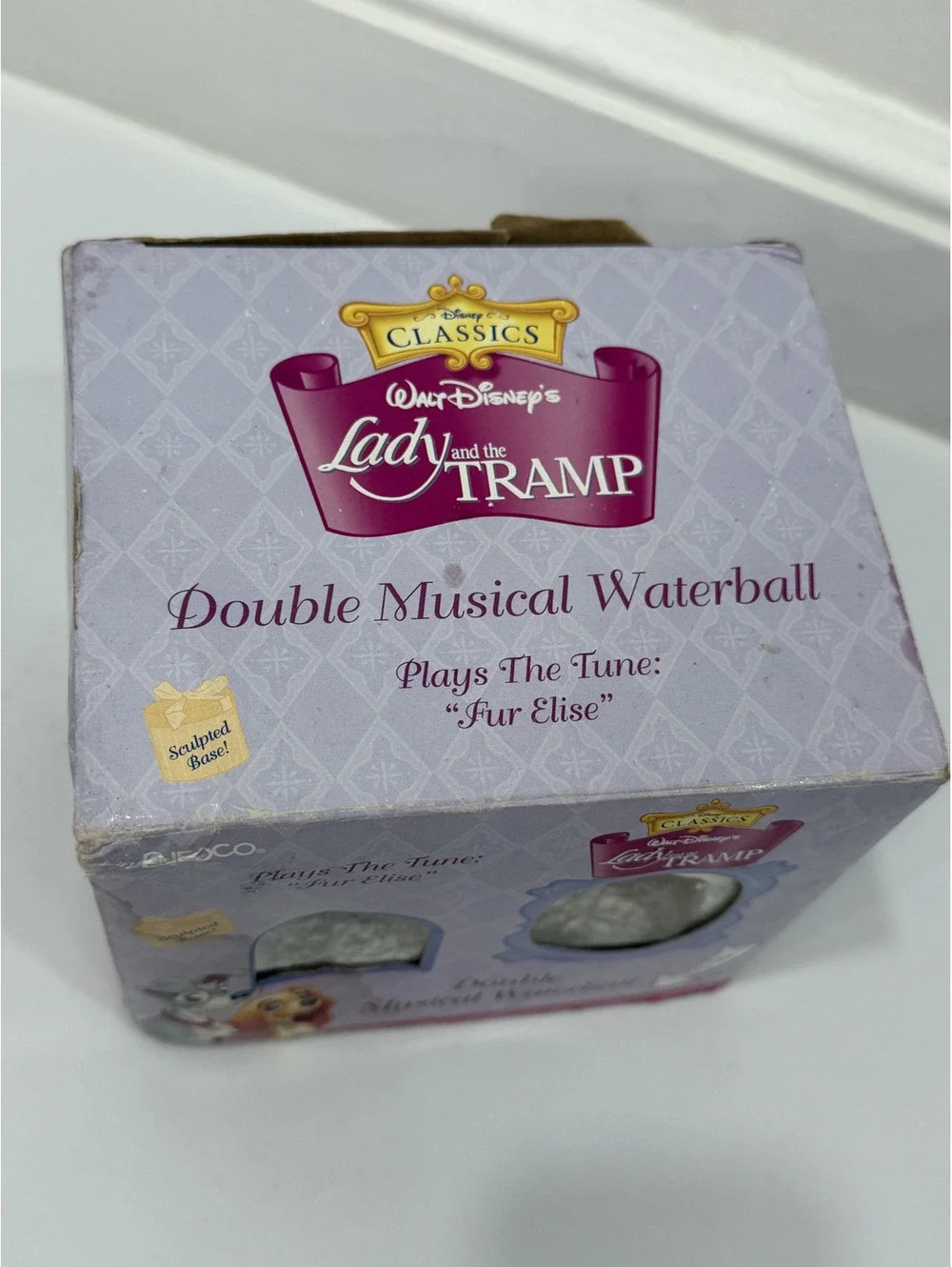 Disney Lady And The Tramp Double Musical Waterball Snowglobe Enesco Fur Elise